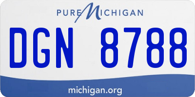 MI license plate DGN8788