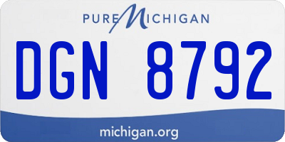 MI license plate DGN8792