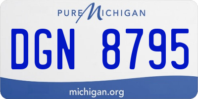 MI license plate DGN8795