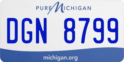MI license plate DGN8799