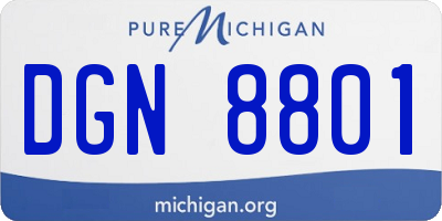 MI license plate DGN8801