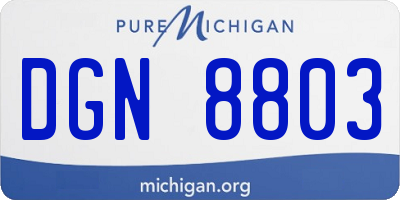 MI license plate DGN8803