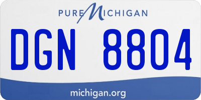 MI license plate DGN8804