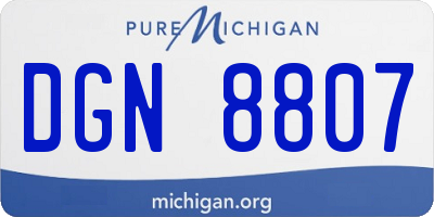 MI license plate DGN8807