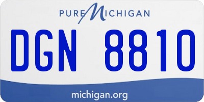 MI license plate DGN8810