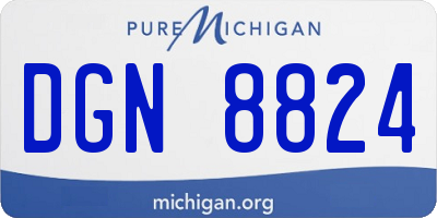 MI license plate DGN8824
