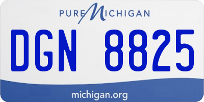 MI license plate DGN8825