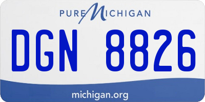 MI license plate DGN8826