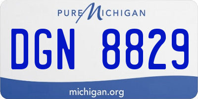 MI license plate DGN8829
