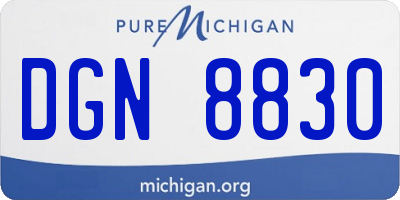 MI license plate DGN8830