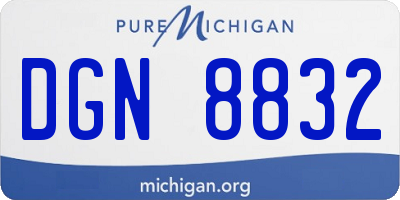 MI license plate DGN8832