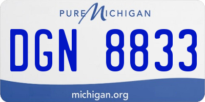 MI license plate DGN8833