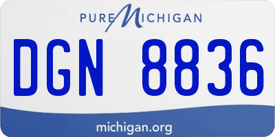MI license plate DGN8836