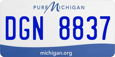 MI license plate DGN8837