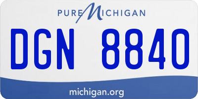 MI license plate DGN8840