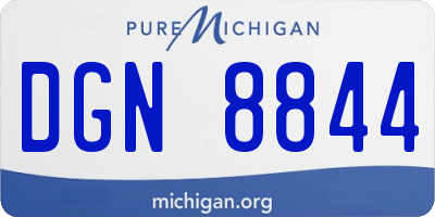 MI license plate DGN8844