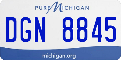 MI license plate DGN8845