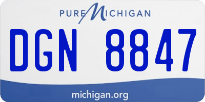MI license plate DGN8847