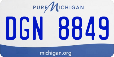 MI license plate DGN8849