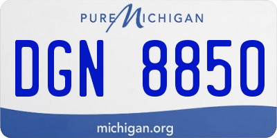 MI license plate DGN8850