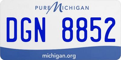 MI license plate DGN8852