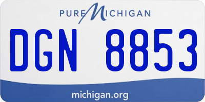 MI license plate DGN8853