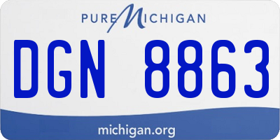 MI license plate DGN8863