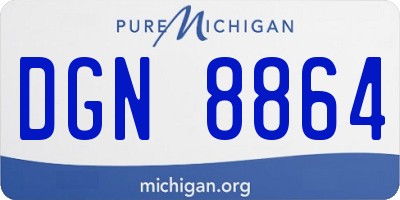 MI license plate DGN8864