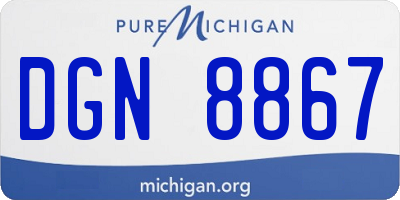 MI license plate DGN8867