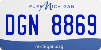 MI license plate DGN8869