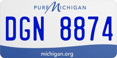 MI license plate DGN8874