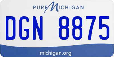 MI license plate DGN8875