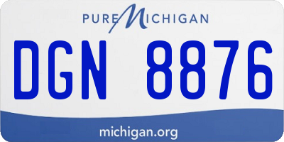 MI license plate DGN8876