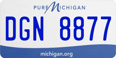 MI license plate DGN8877
