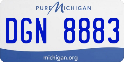 MI license plate DGN8883