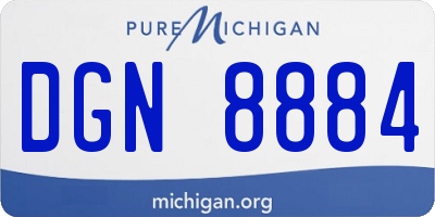 MI license plate DGN8884
