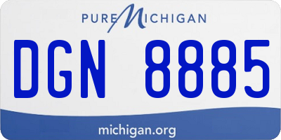 MI license plate DGN8885