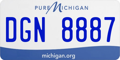 MI license plate DGN8887