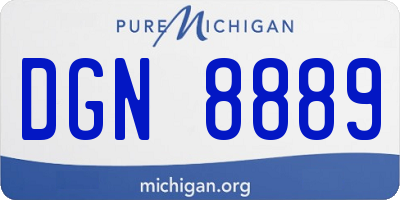 MI license plate DGN8889