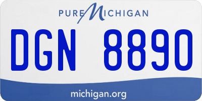MI license plate DGN8890