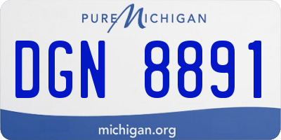MI license plate DGN8891