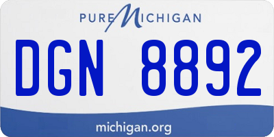 MI license plate DGN8892