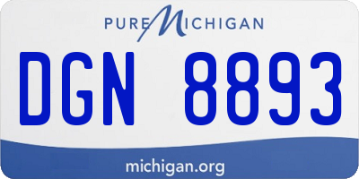 MI license plate DGN8893