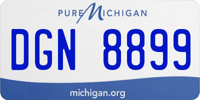 MI license plate DGN8899
