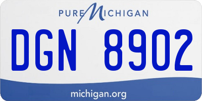 MI license plate DGN8902