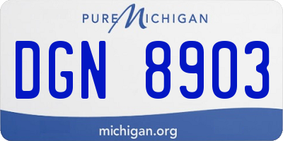 MI license plate DGN8903