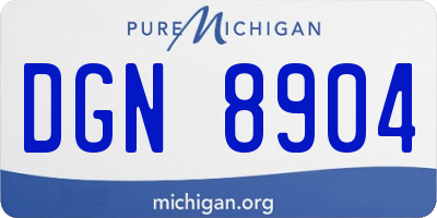 MI license plate DGN8904