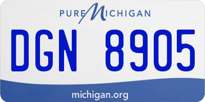 MI license plate DGN8905