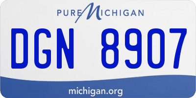 MI license plate DGN8907