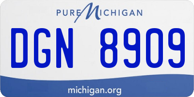 MI license plate DGN8909